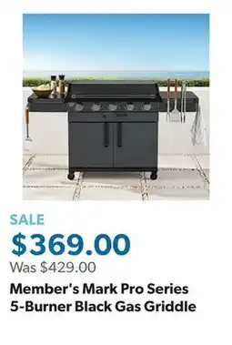Sam's Club Member's Mark Pro Series 5-Burner Black Gas Griddle offer