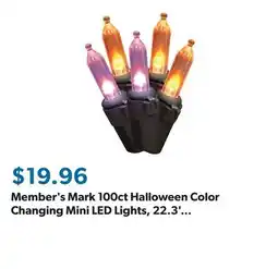 Sam's Club Member's Mark 100ct Halloween Color Changing Mini LED Lights, 22.3' Lighted Length offer