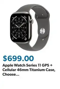 Sam's Club Apple Watch Series 11 GPS + Cellular 46mm Titanium Case, Choose Color and Size offer