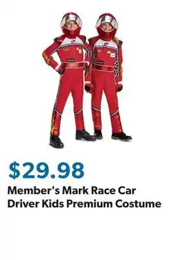 Sam's Club Member's Mark Race Car Driver Kids Premium Costume offer