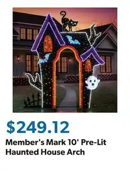 Sam's Club Member's Mark 10' Pre-Lit Haunted House Arch offer