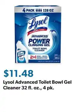 Sam's Club Lysol Advanced Toilet Bowl Gel Cleaner 32 fl. oz., 4 pk offer