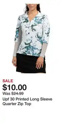 TJ Maxx Upf 30 Printed Long Sleeve Quarter Zip Top offer