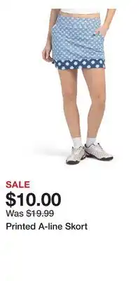 TJ Maxx Printed A-line Skort offer