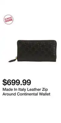 TJ Maxx Made In Italy Leather Zip Around Continental Wallet offer