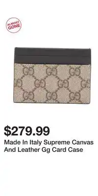 TJ Maxx Made In Italy Supreme Canvas And Leather Gg Card Case offer