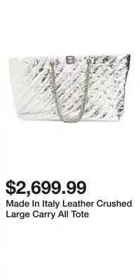 TJ Maxx Made In Italy Leather Crushed Large Carry All Tote offer