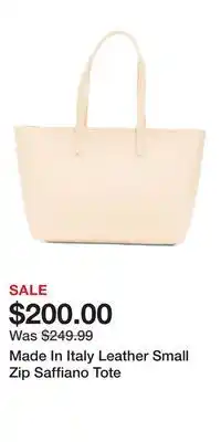 TJ Maxx Made In Italy Leather Small Zip Saffiano Tote offer