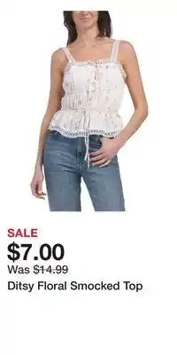 TJ Maxx Ditsy Floral Smocked Top offer