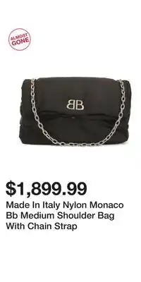 TJ Maxx Made In Italy Nylon Monaco Bb Medium Shoulder Bag With Chain Strap offer