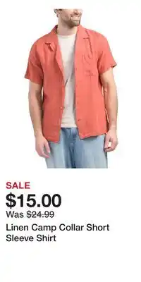 TJ Maxx Linen Camp Collar Short Sleeve Shirt offer