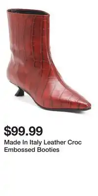 TJ Maxx Made In Italy Leather Croc Embossed Booties offer