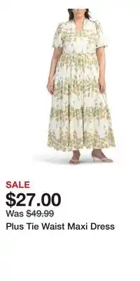TJ Maxx Plus Tie Waist Maxi Dress offer