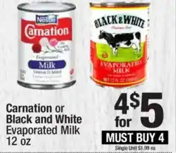Super King Markets Carnation or Black and White Evaporated Milk offer