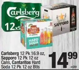 Super King Markets Carlsberg, sapporo cans, cantaritos hard soda offer