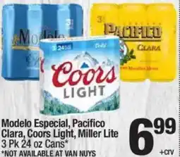 Super King Markets Modelo Especial, Pacifico Clara, Coors Light, Miller Lite offer