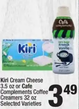 Super King Markets Kiri cream cheese or cafe complements coffee creamers offer