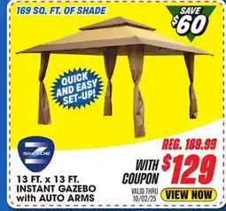 Big 5 Z-Shade 13' x 13' Instant Gazebo with Auto Arms offer