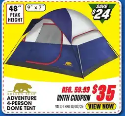 Big 5 Golden Bear Adventure 4-Person Dome Tent offer