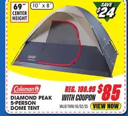Big 5 Coleman Diamond Peak 5-Person Dome Tent offer