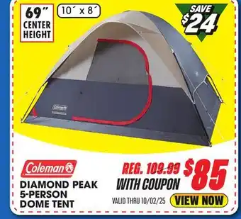Big 5 Coleman Diamond Peak 5-Person Dome Tent offer