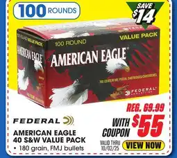 Big 5 Federal American Eagle .40 S&W 100-Round Value Pack offer