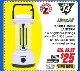 Big 5 LitezAll 3500-Lumen Rechargeable Lantern offer