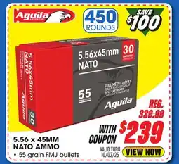 Big 5 Aguila 5.56 x 45mm NATO 55GR 450 Round offer