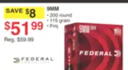 Dunham's Sports FEDERAL 9MM offer