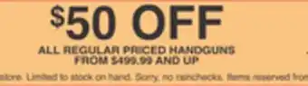 Dunham's Sports ALL REGULAR PRICED HANDGUNS offer