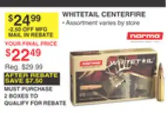 Dunham's Sports WHITETAIL CENTERFIRE offer