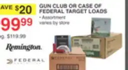 Dunham's Sports GUN CLUB OR CASE OF FEDERAL TARGET LOADS offer