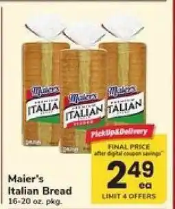 Safeway Maier's Italian Bread offer