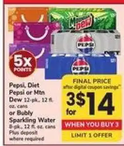 Safeway Pepsi, Diet Pepsi, Or Mtn Dew offer