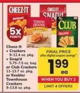 Safeway Cheez-It, Snap'd, or Club Crackers offer