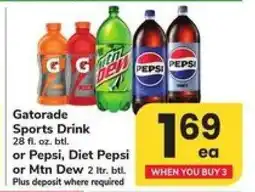 Safeway Gatorade Sports Drink or Pepsi, Diet Pepsi or Mtn Dew offer