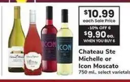 Safeway Chateau Ste Michelle or Icon Moscato offer
