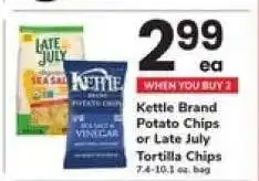 Safeway Kettle Brand Potato Chips or Late July Tortilla Chips offer