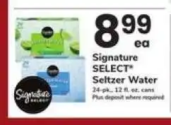 Safeway Signature SELECT Seltzer Water offer