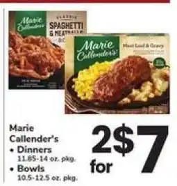 Safeway Marie Callender's Dinners or Bowls offer