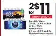 Safeway Pure Life Water or Deer Park Spring Water offer