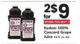 Safeway Kedem 100% Concord Grape Juice offer