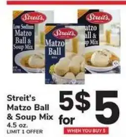Safeway Streit's Matzo Ball & Soup Mix offer