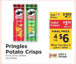 ShopRite Pringles Potato Crisps offer