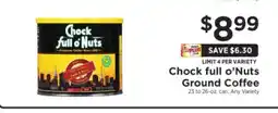 ShopRite Chock full O'Nuts Ground Coffee offer