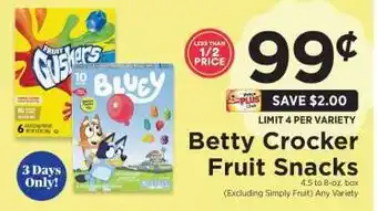 ShopRite Betty Crocker Fruit Snacks offer