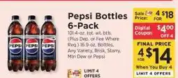 ShopRite Pepsi Bottles 6-Pack offer