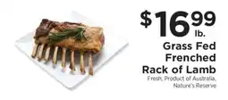 ShopRite Grass Fed Frenched Rack of Lamb offer