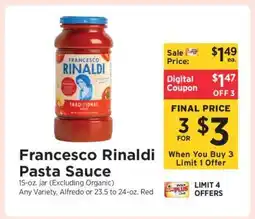ShopRite Francesco Rinaldi Pasta Sauce offer