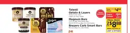 ShopRite Talenti Gelato & Layers, Magnum Bars, Breyers Carb Smart Bars offer